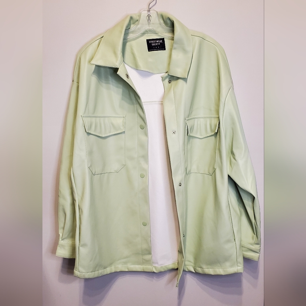 353. Streetwear Society Faux Leather Shacket